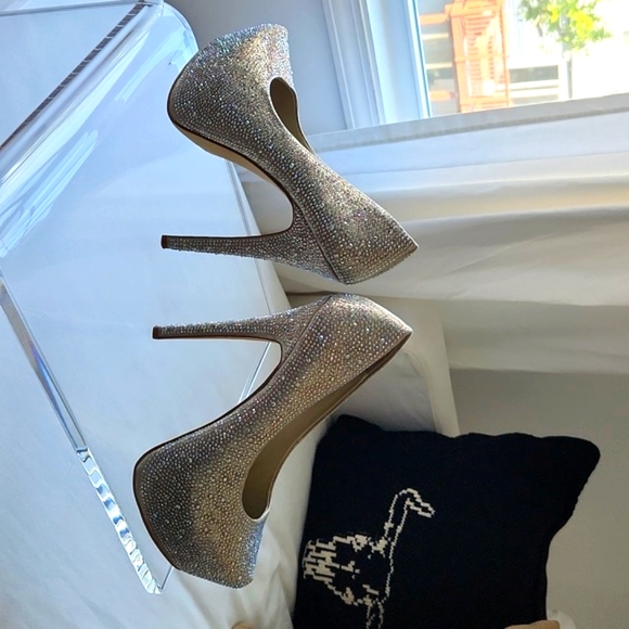 Steve Madden rhinestones and crystal ultra high heel platform shoes - Picture 5 of 12